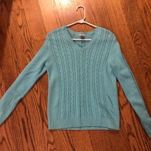 Women’s izod golf cable knit blue v-neck sweater